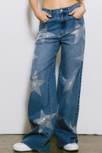 High Rise Rhinestone Star Jeans