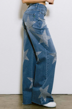 High Rise Rhinestone Star Jeans